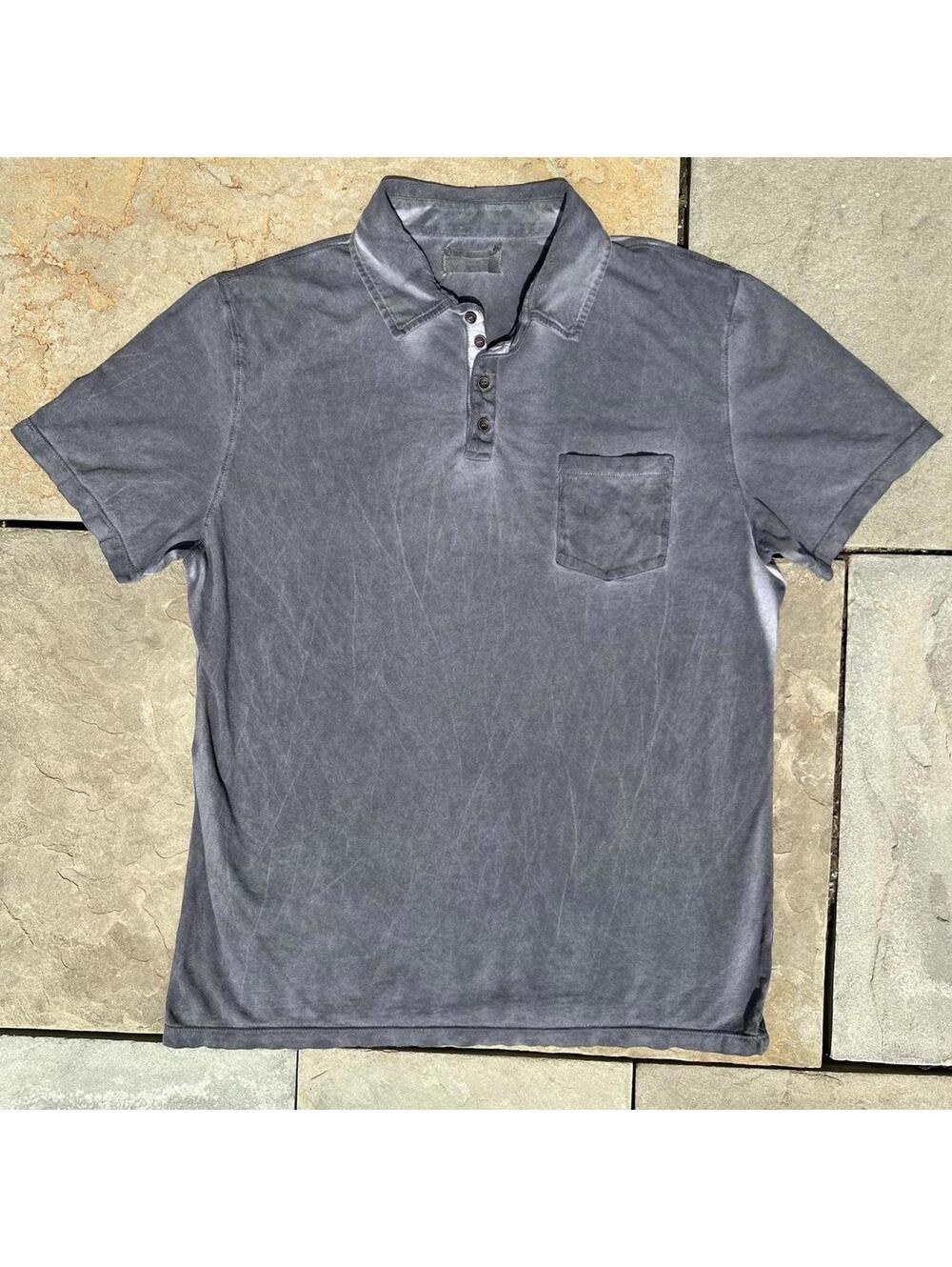 Overdyed Reworked Grey Minimalist Polo
